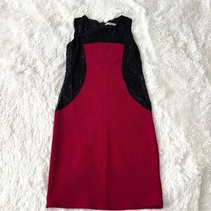 Elegant Red and Black Sleeveless Dress